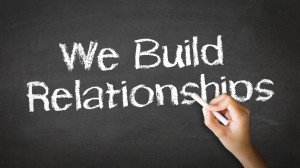 We Build Relationships Chalk Illustration